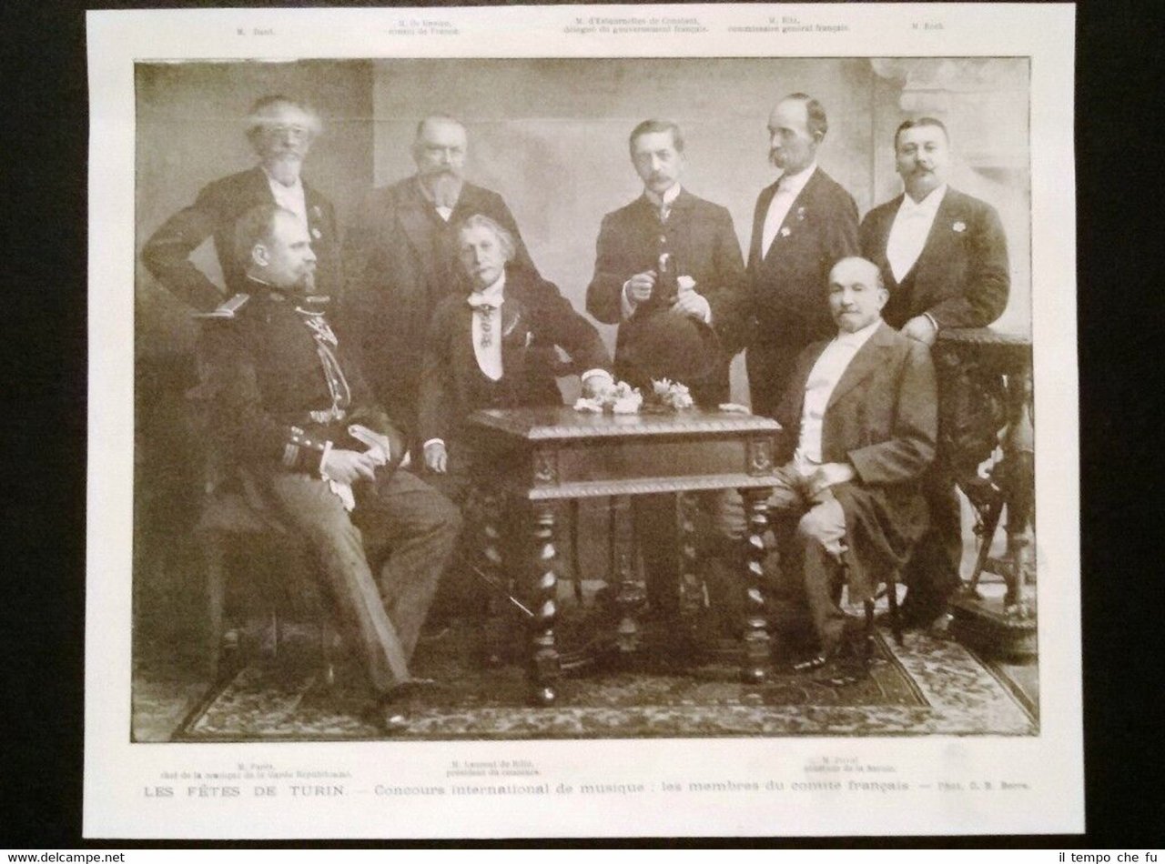 Torino, Concorso internazionale Musica: membri comitato Francese Stampa del 1902