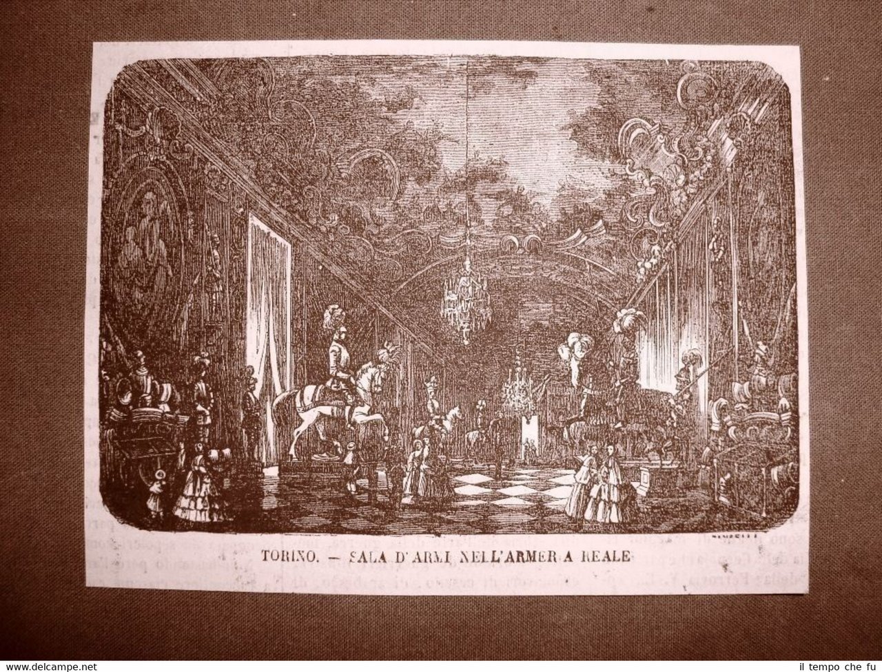 Torino nel 1866 Armeria Reale Sala d'armi Piemonte