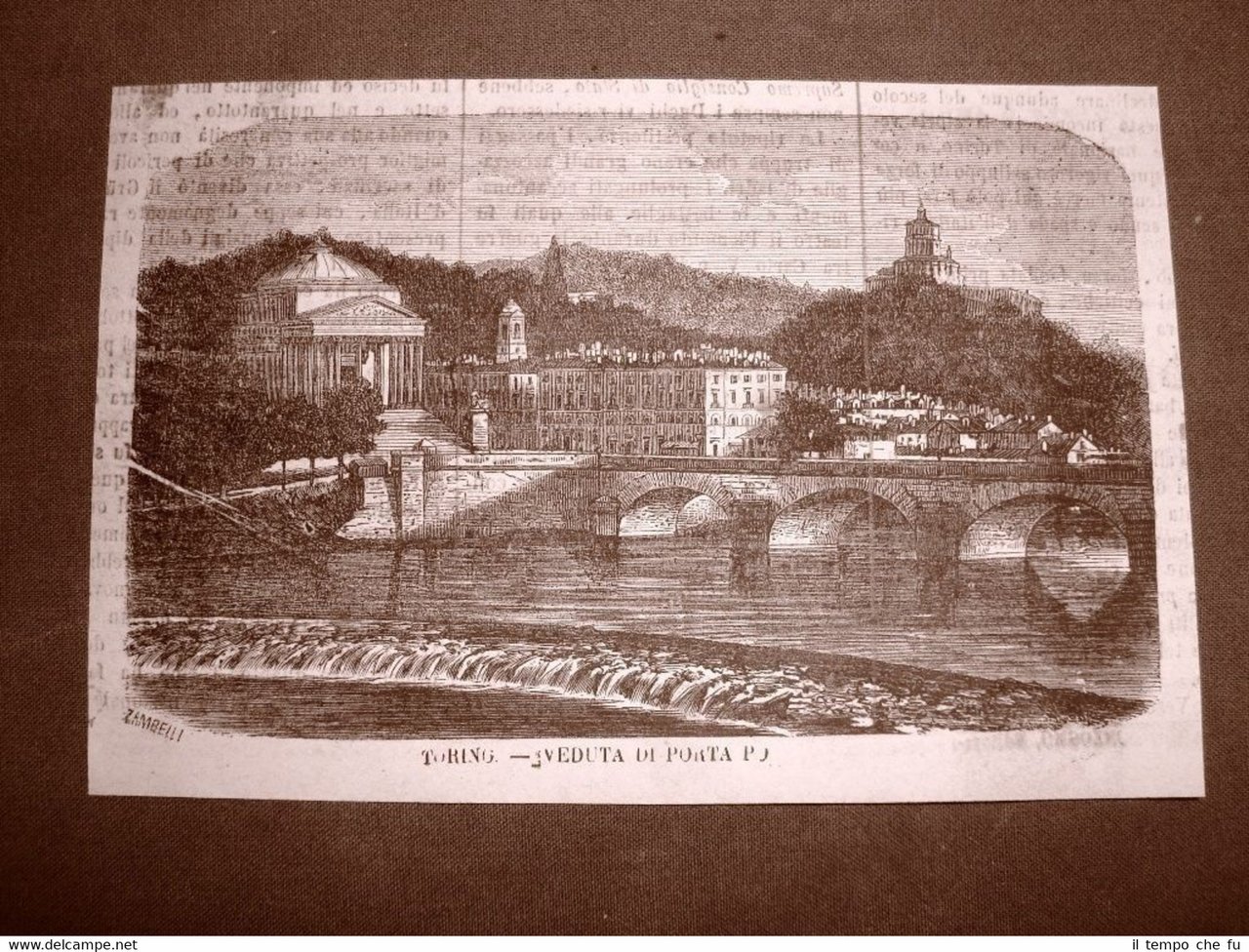 Torino nel 1866 Veduta di Porta Po Piemonte