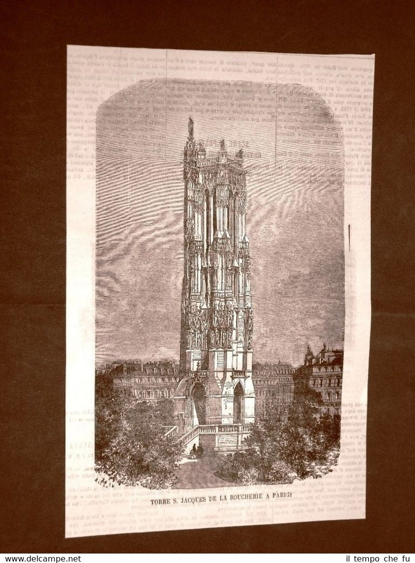 Torre di Saint Jacques de la Boucherie Parigi 1865 + …
