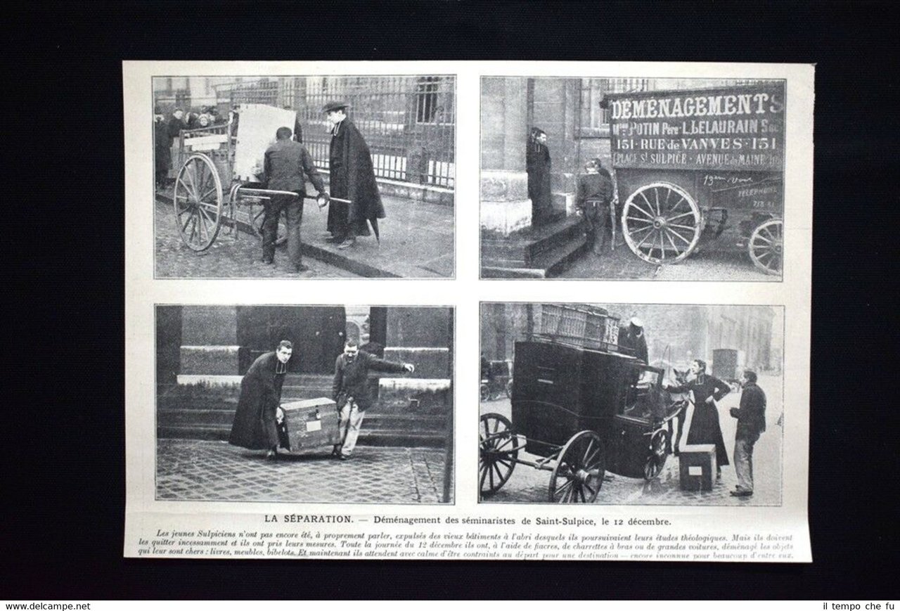Trasloco dei seminaristi di Saint-Sulpice, il 12 dicembre 1906 Stampa …