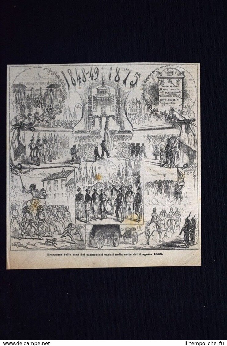 Trasporto delle ossa dei piemontesi caduti il 4 agosto 1848 …