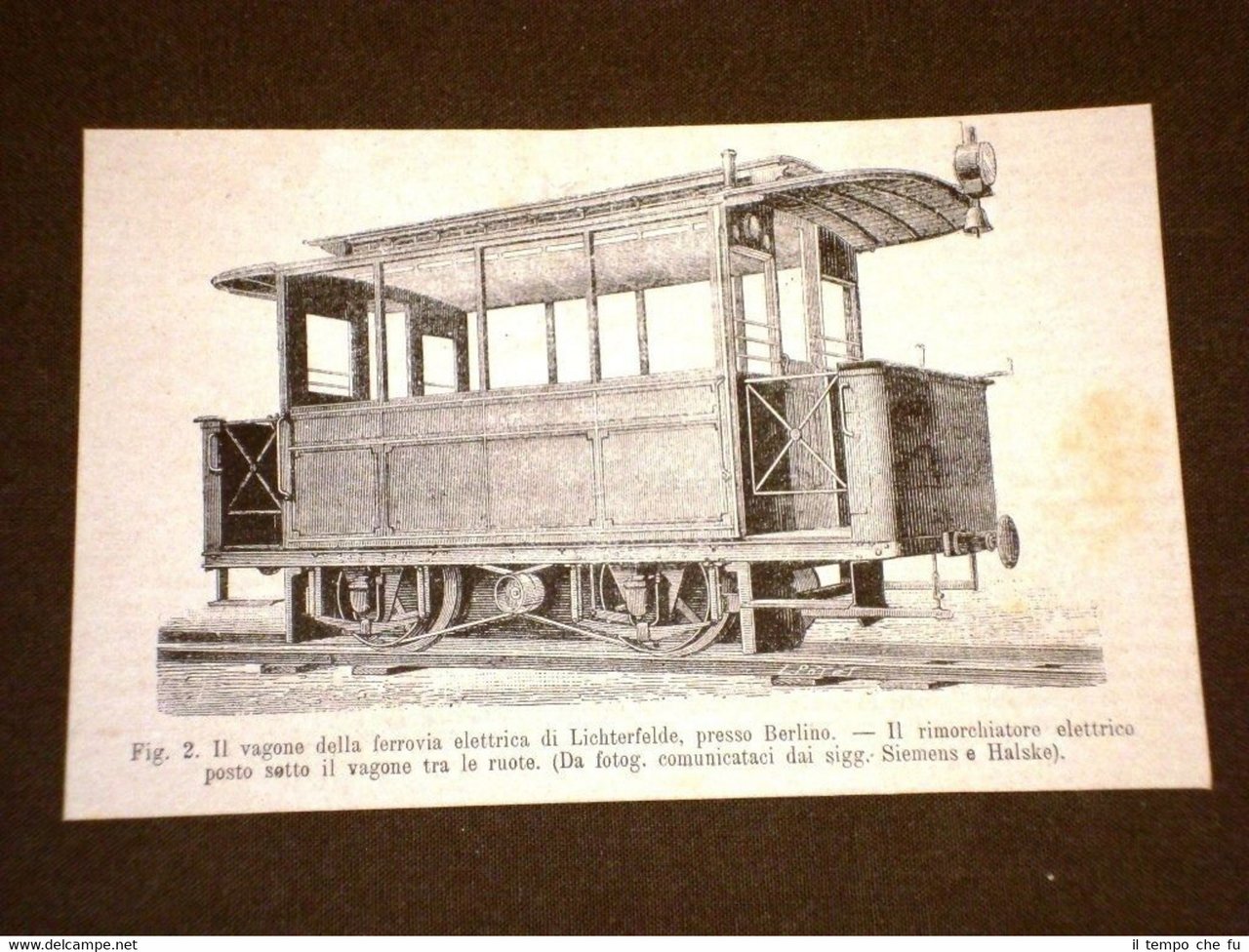 Treni ferrovie nel 1881 Vagone della ferrovia elettrica di Lichterfelde …