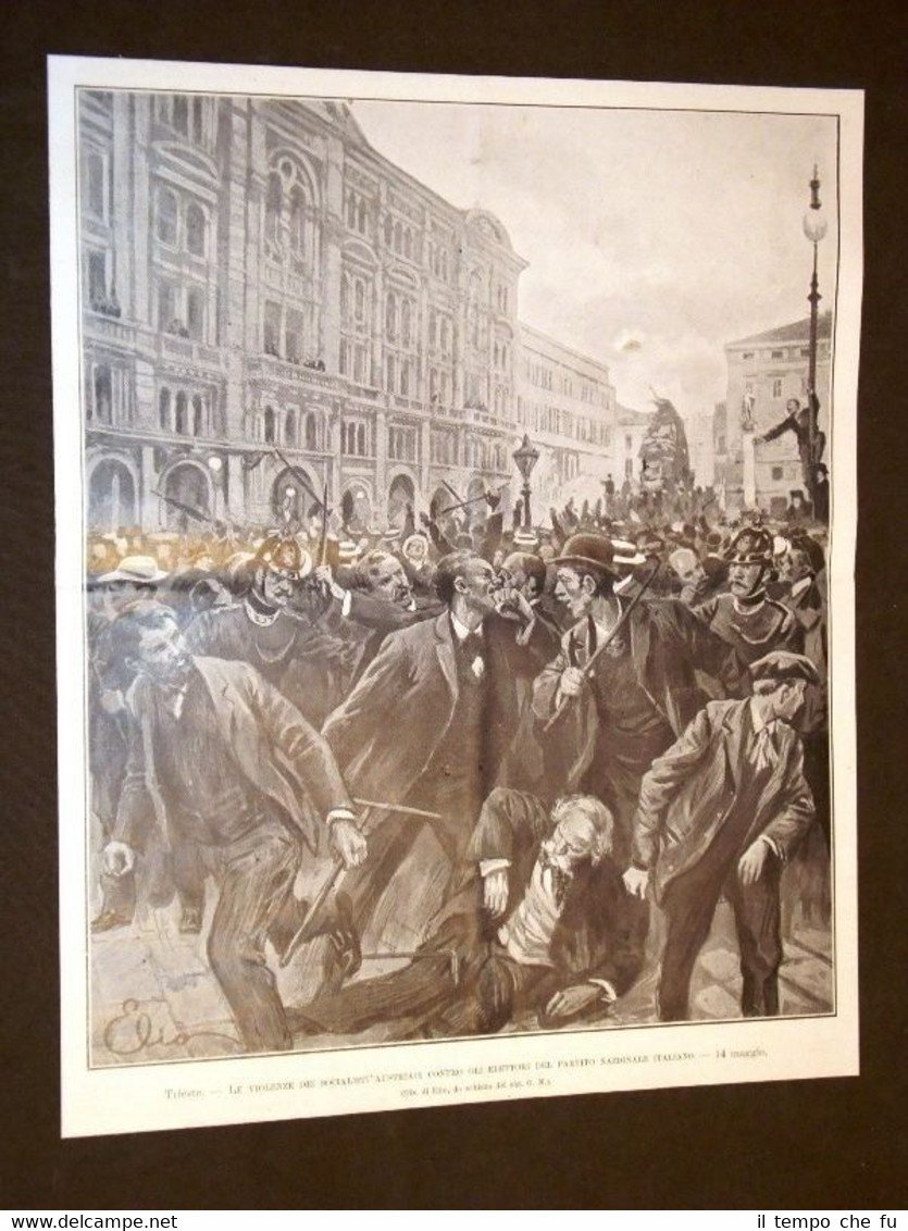 Trieste 14 maggio 1907 Violenza Socialisti Austria vs Partito Nazionale …
