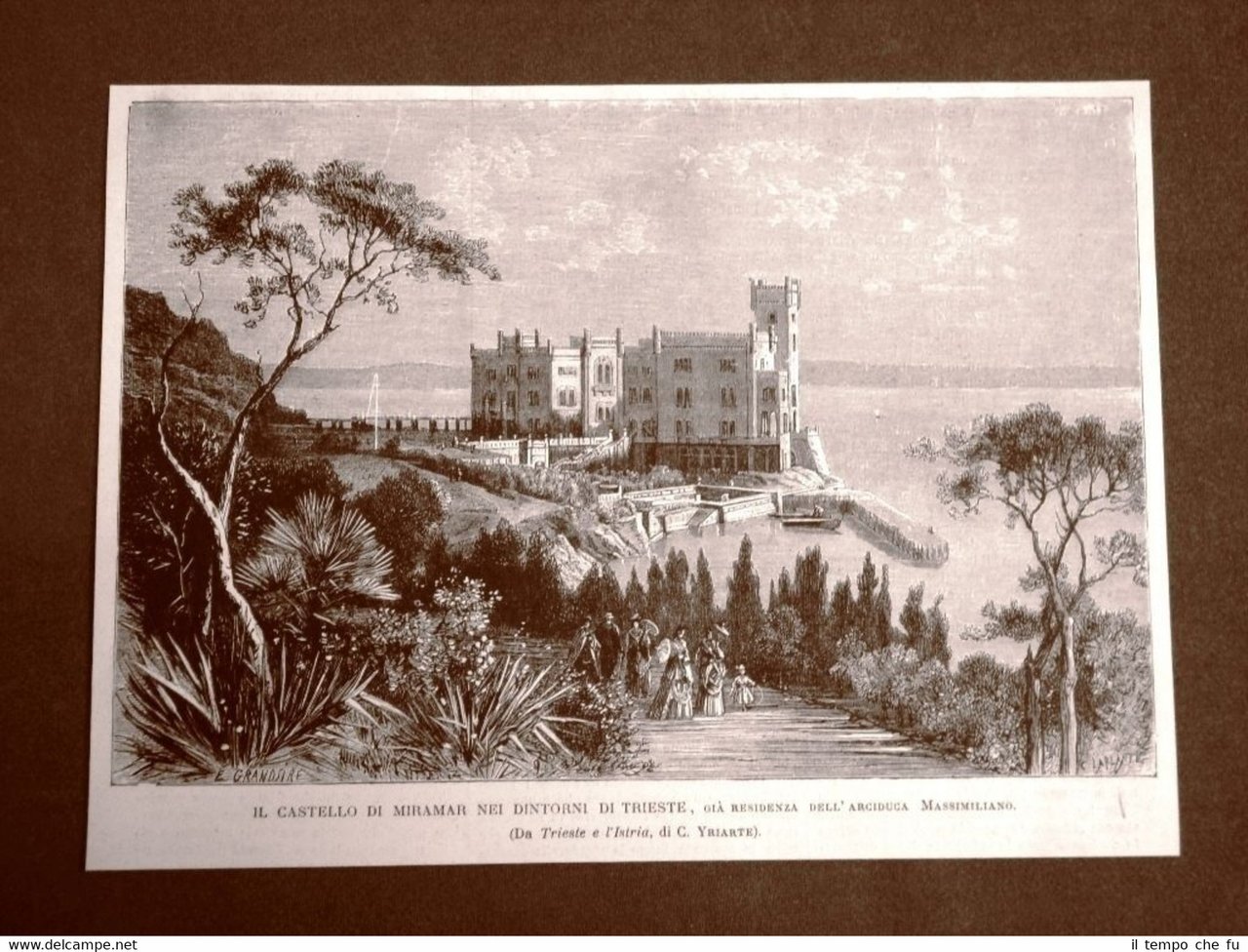 Trieste nel 1875 Il Castello di Miramar Residenza dell'Arciduca Massimiliano | Immagine principale