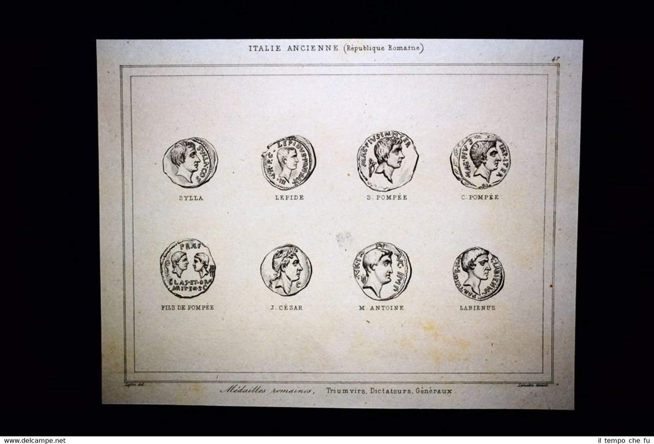 Triumviri, dittatori, generali di Roma Incisione del 1850 L'Univers pittoresque