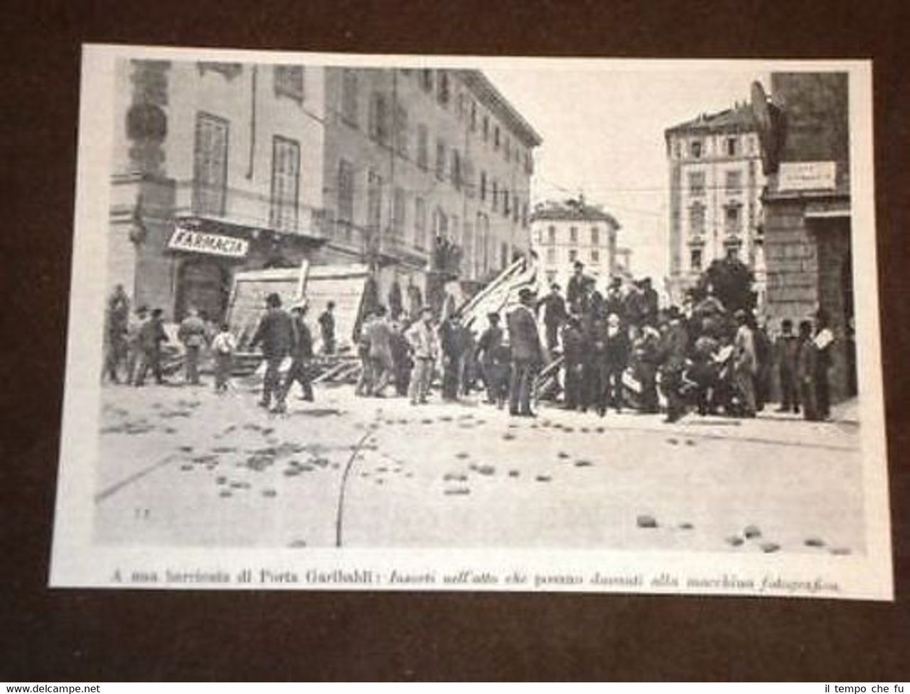 Tumulti di Milano Barricata a Porta Garibaldi