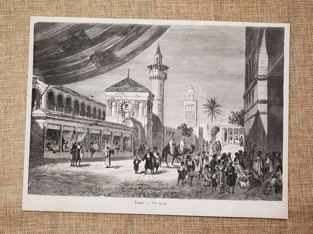 Tunisi nel 1881 Veduta generale di un Bazar Tunisia