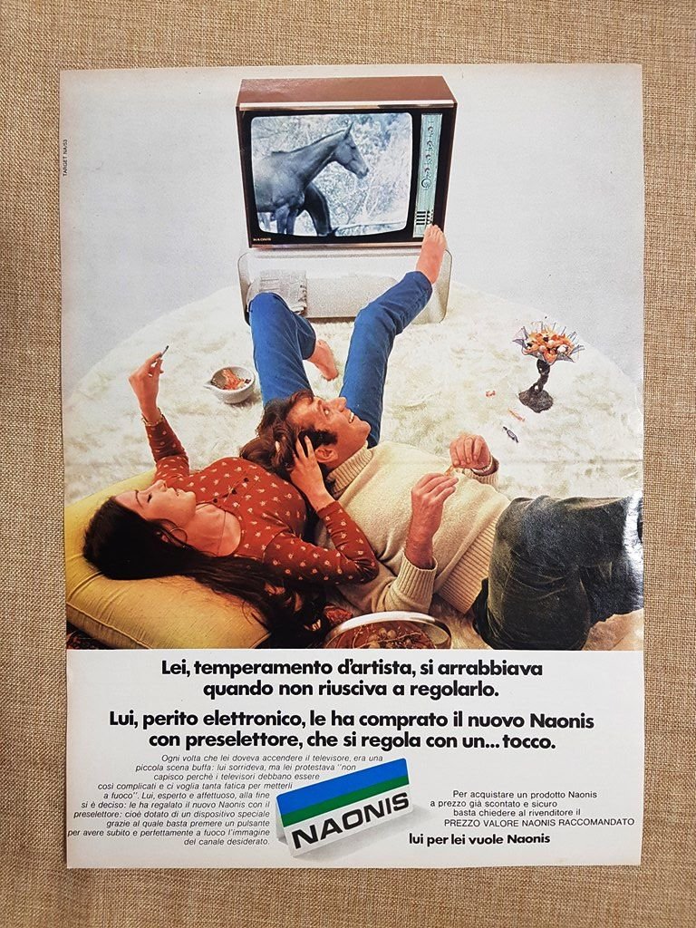 TV o televisore Naonis Pubblicità vintage anni '70