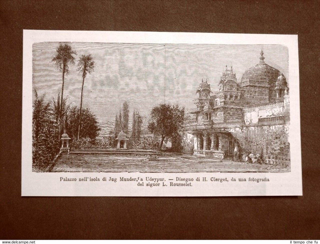Udaipur nel 1863 Palazzo nell'Isola di Jug Munder Rajasthan India