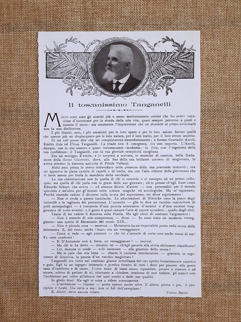 Ulisse Tanganelli Arezzo, 1853 – Firenze, 1931 Poeta e magistrato
