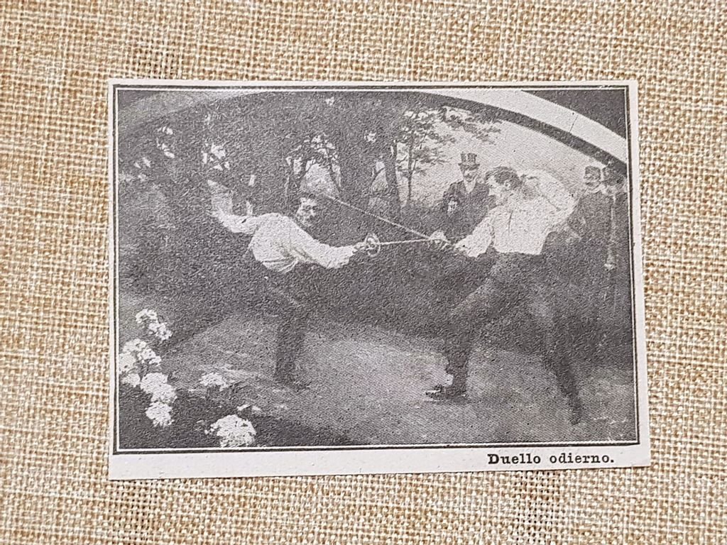 Un duello al fioretto o spada nel 1914