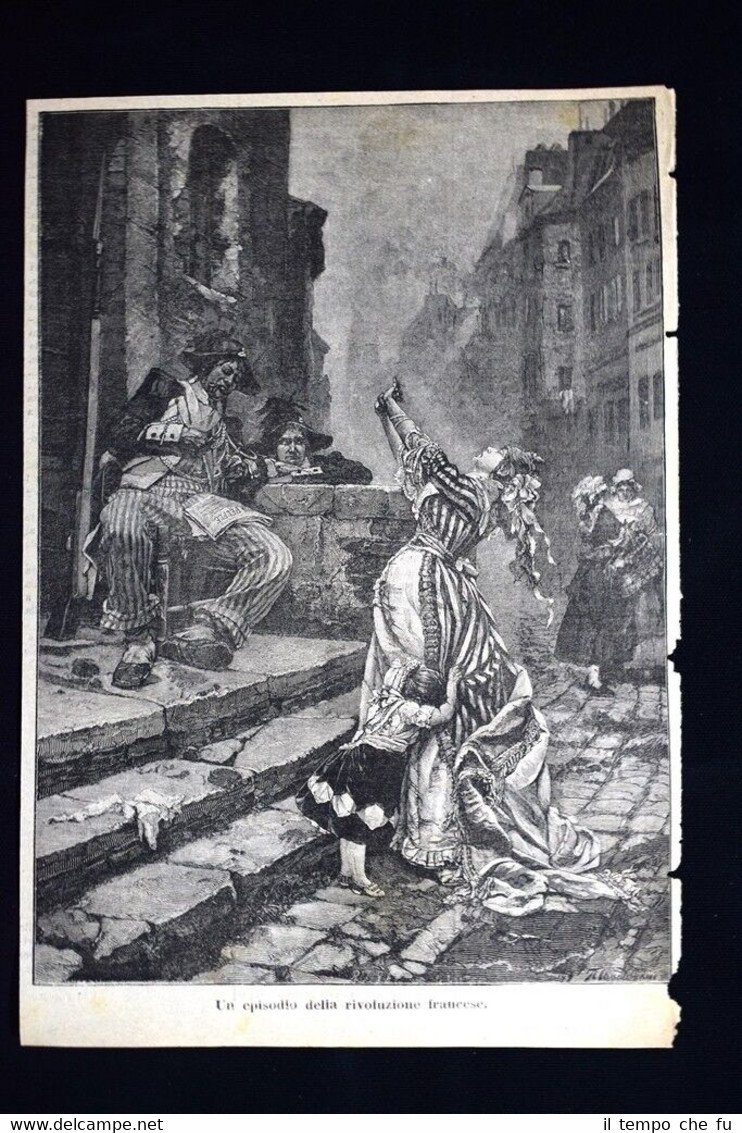 Un episodio della rivoluzione francese Incisione del 1885
