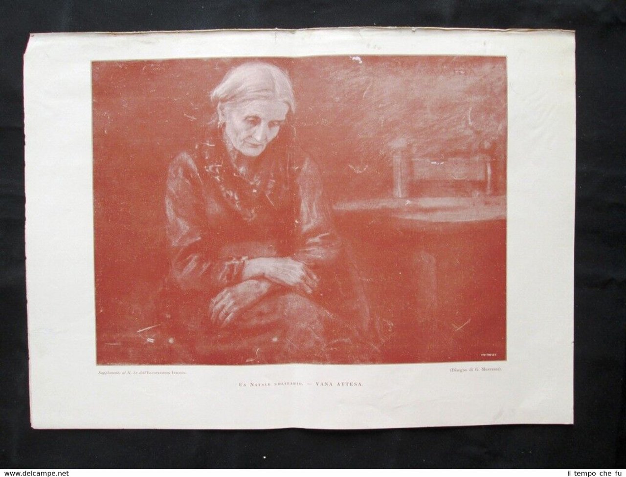 Un Natale solitario - Vana Attesa, Disegno di G. Mentessi …