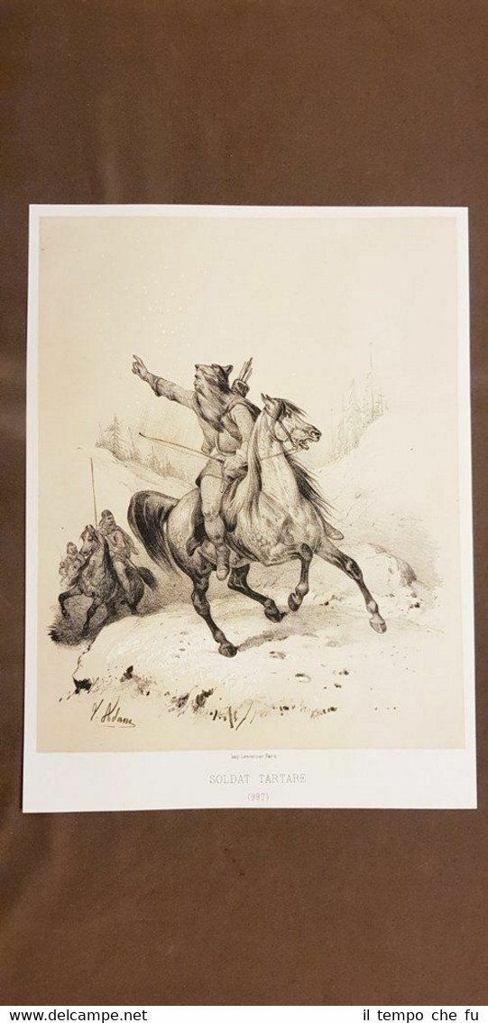 Un soldato Tartaro Incisione del 1859 di V.Adam - Atlas …