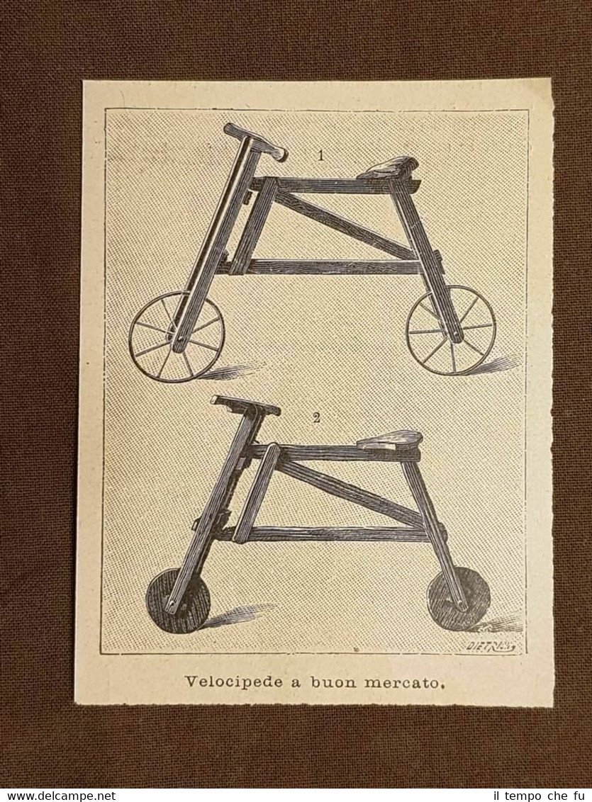 Un velocipede a buon mercato Velocipedi o bicicletta Stampa del …