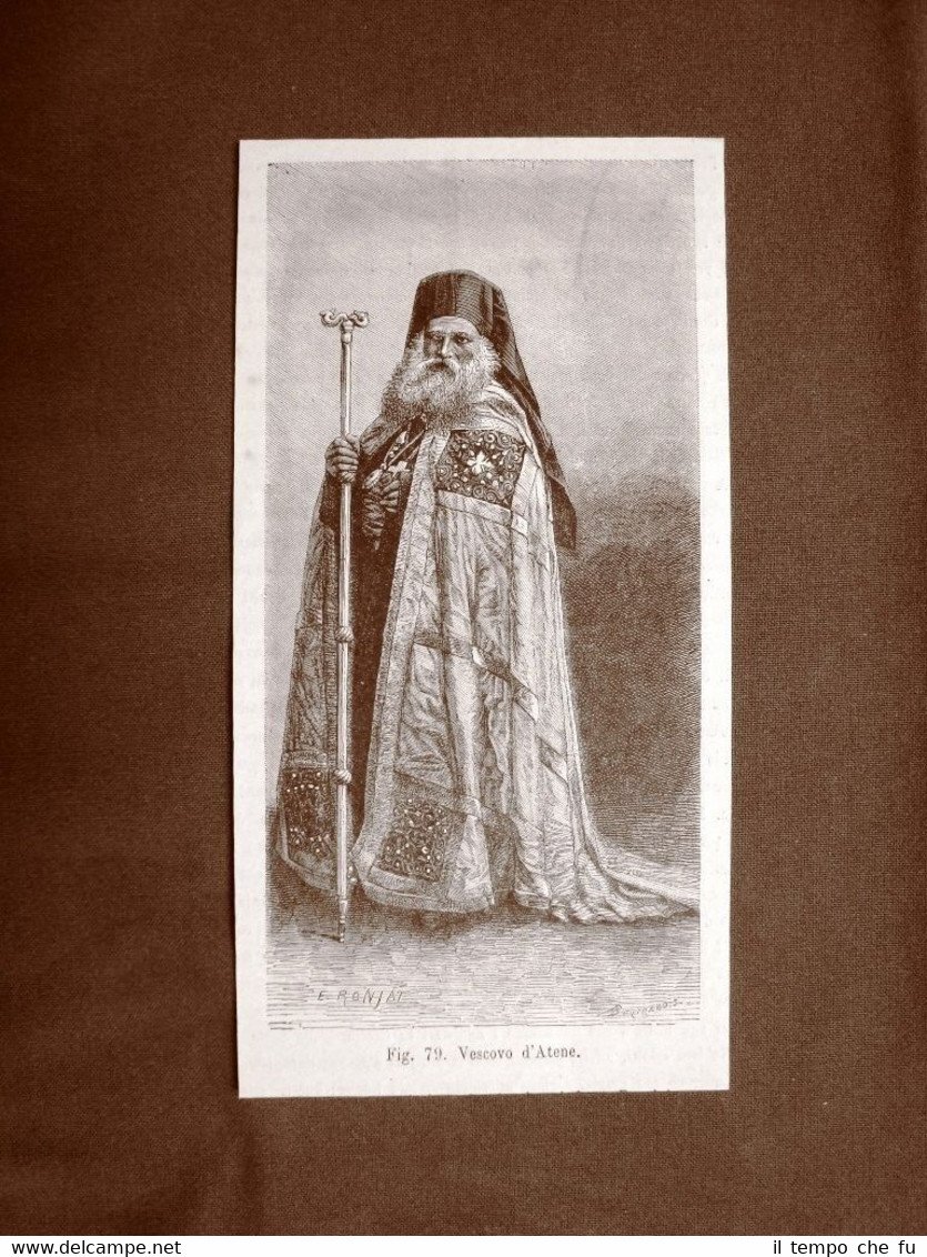 Un Vescovo di Atene nel 1883 Grecia Moda e costume