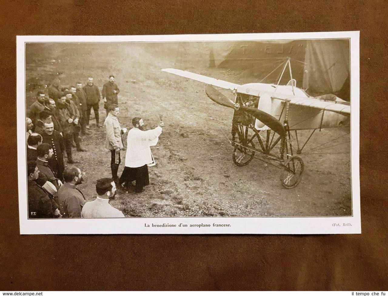 Una benedizione di un aeroplano francese nel 1915 WW1 Prima …