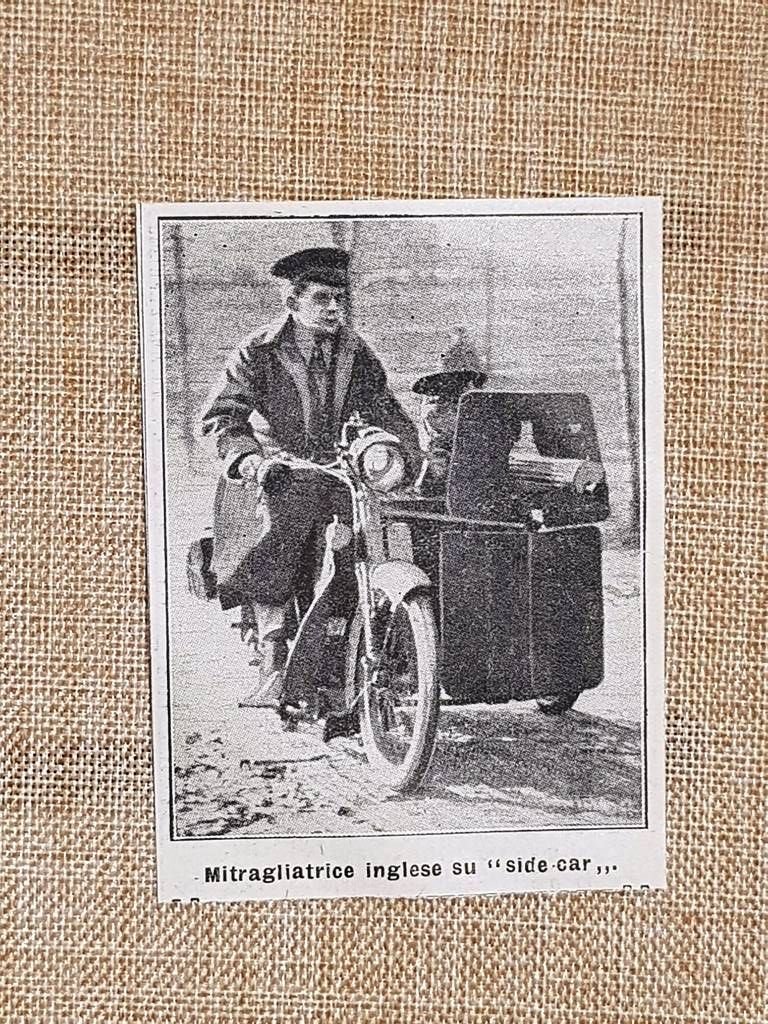 Una mitragliatrice inglese su un side-car nel 1915 WW1 Prima …