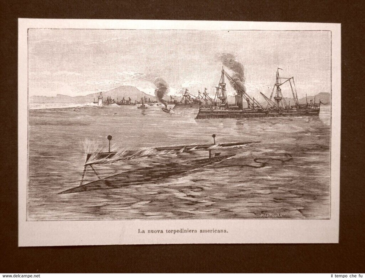 Una nuova torpediniera nel 1891 Marina militare americana America U.S.A.