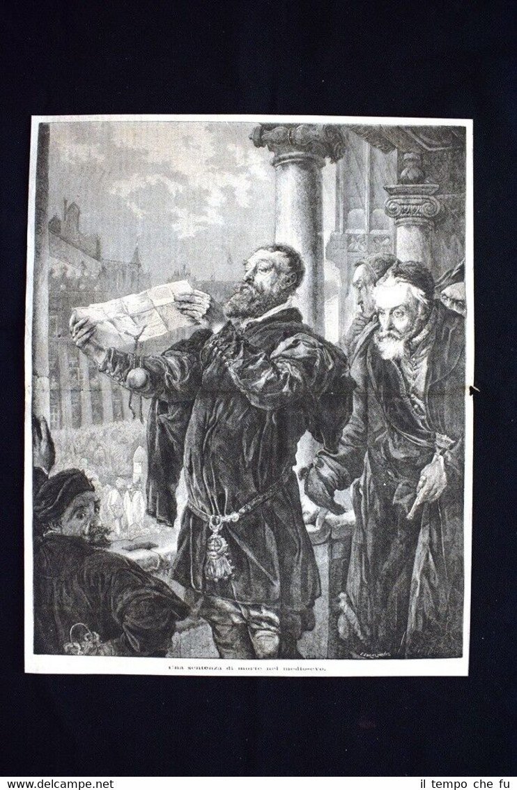 Una sentenza di morte nel Medioevo Incisione del 1876 | Immagine principale