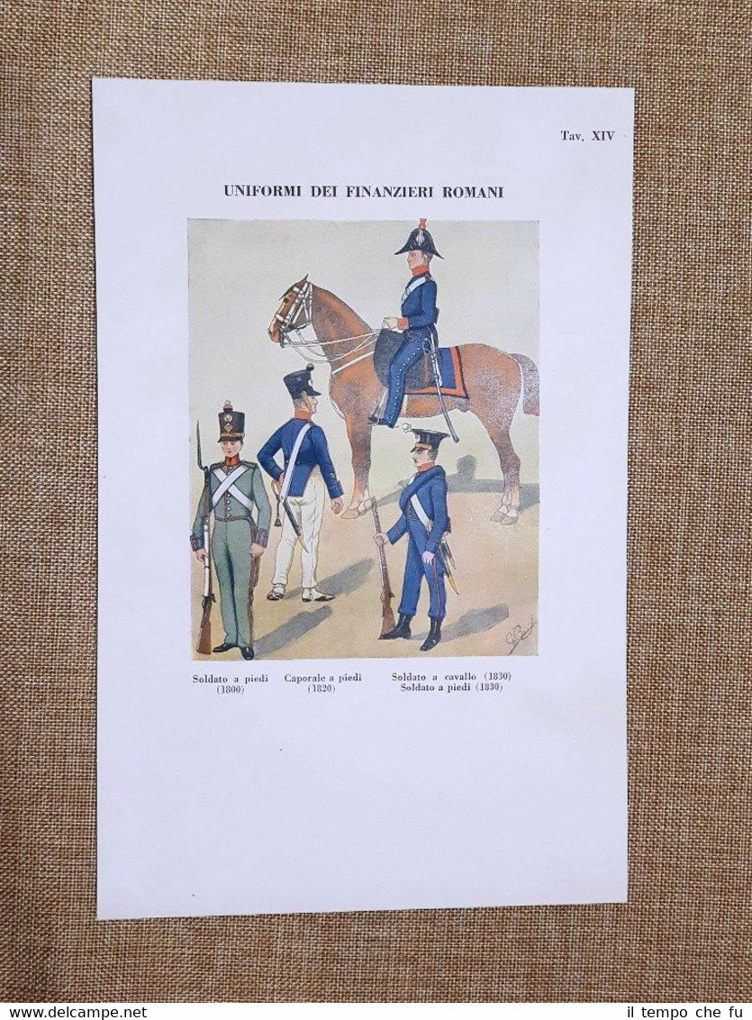 Uniformi dei Finanzieri romani 1800 1820 1830 Guardia di Finanza