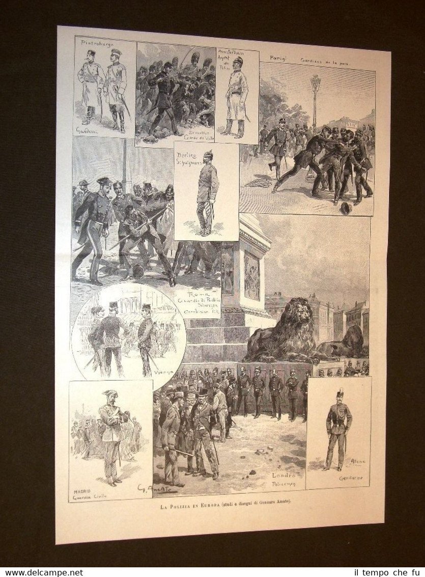 Uniformi e divise della Polizia nelle città d'Europa nel 1893