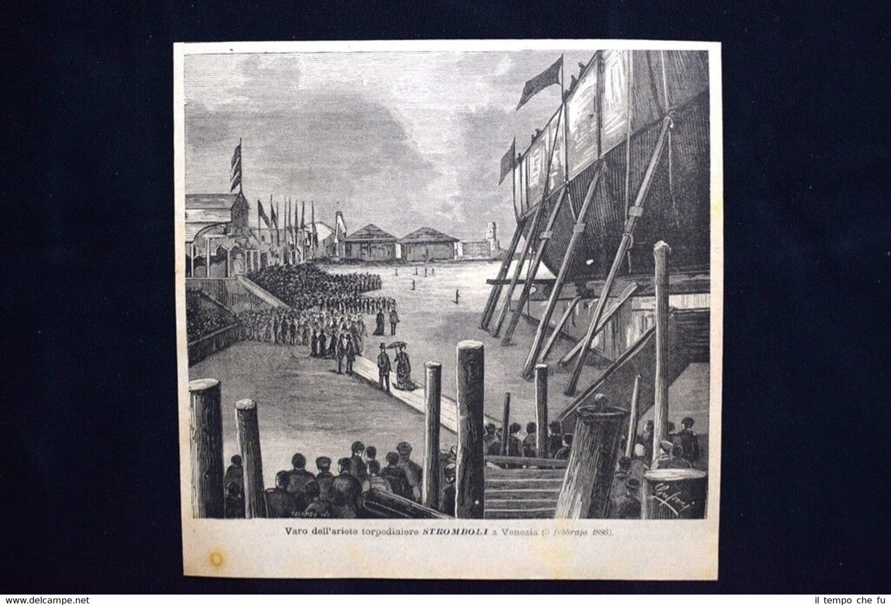 Varo dell'ariete torpediniere Stromboli a Venezia (5 febbraio 1886)