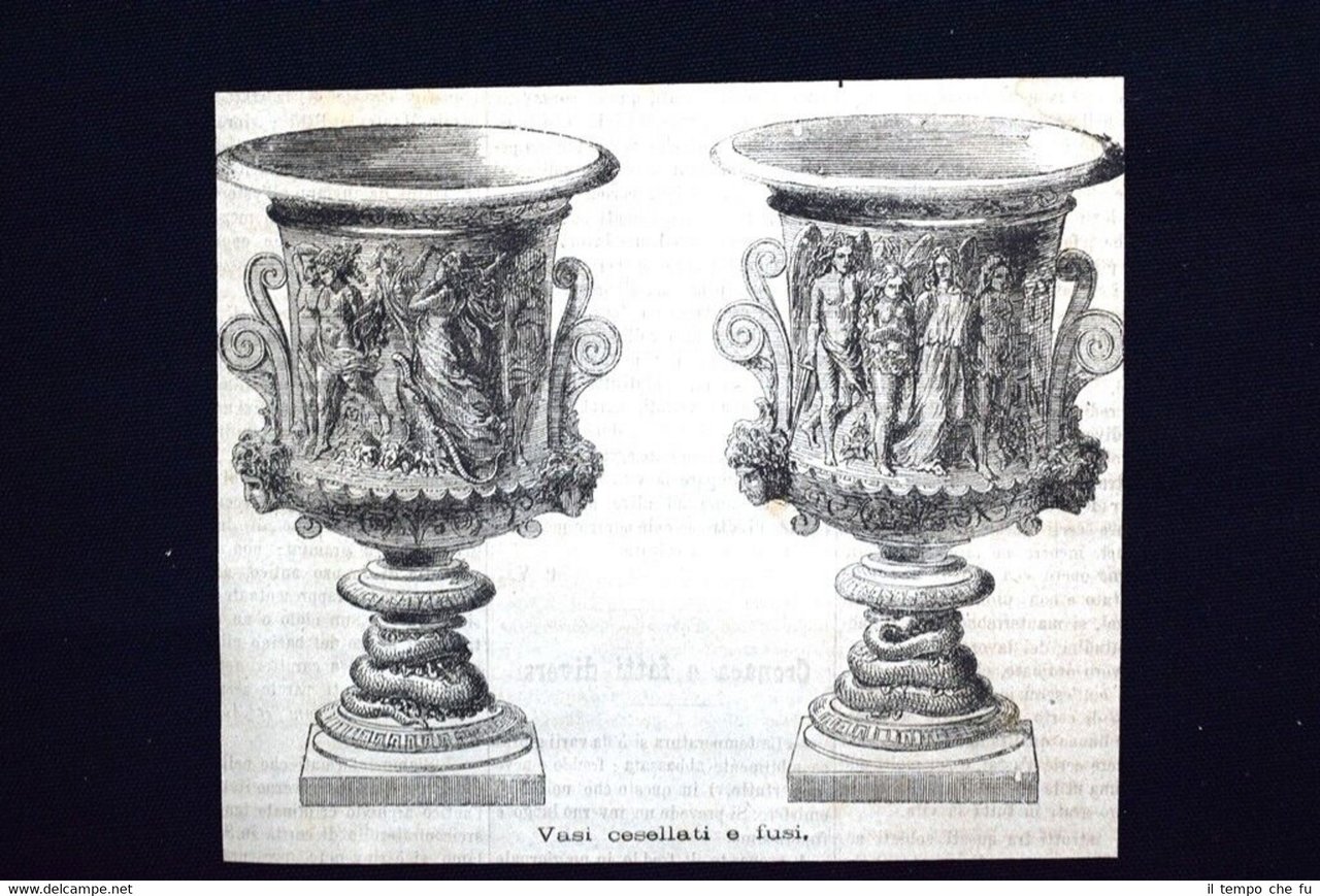 Vasi cesellati e fusi Incisione del 1875