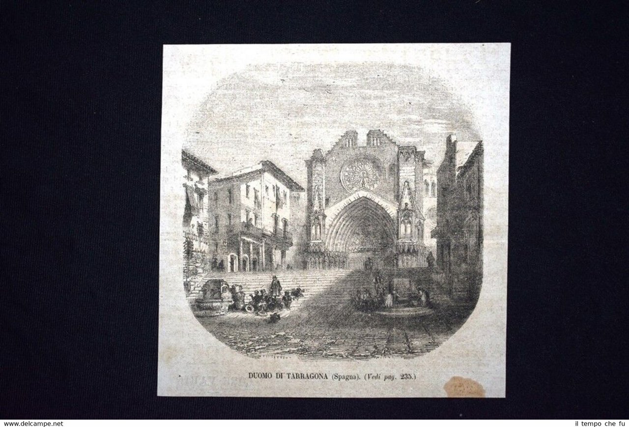 Veduta del Duomo di Tarragona, in Spagna Incisione del 1867 | Immagine principale