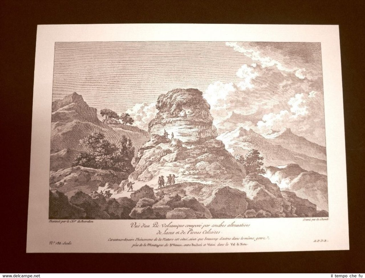 Veduta del picco vulcanico della Valle di Noto Sicilia Litografia …