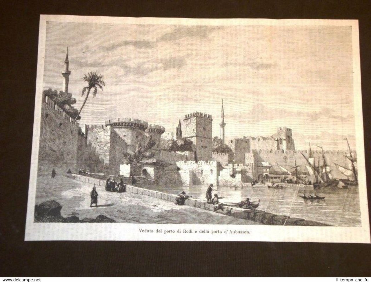 Veduta del Porto di Rodi e della Porta d'Aubusson nel …