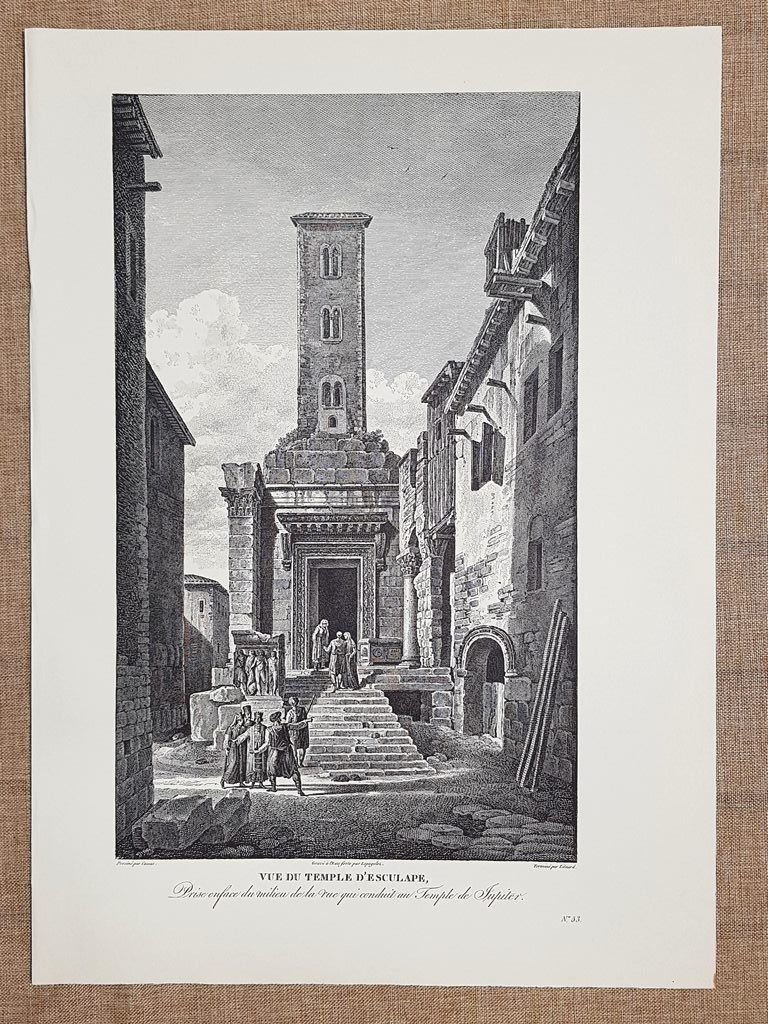 Veduta del Tempio di Esculapio Spalato Croazia Anno 1802 Ristampa | Immagine principale