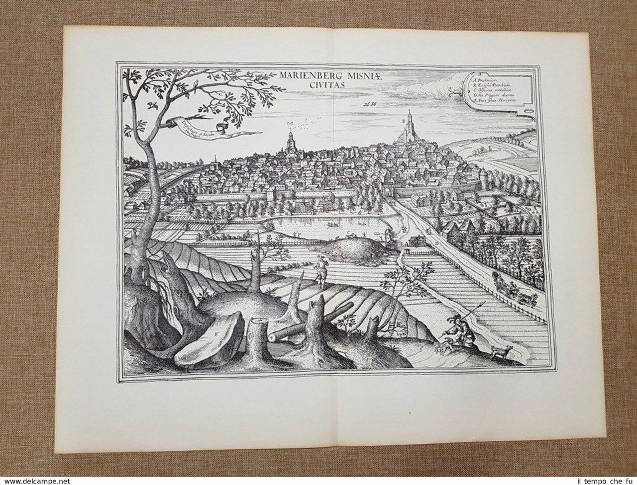 Veduta della città di Marienberg Germania Anno 1617 Braun e …