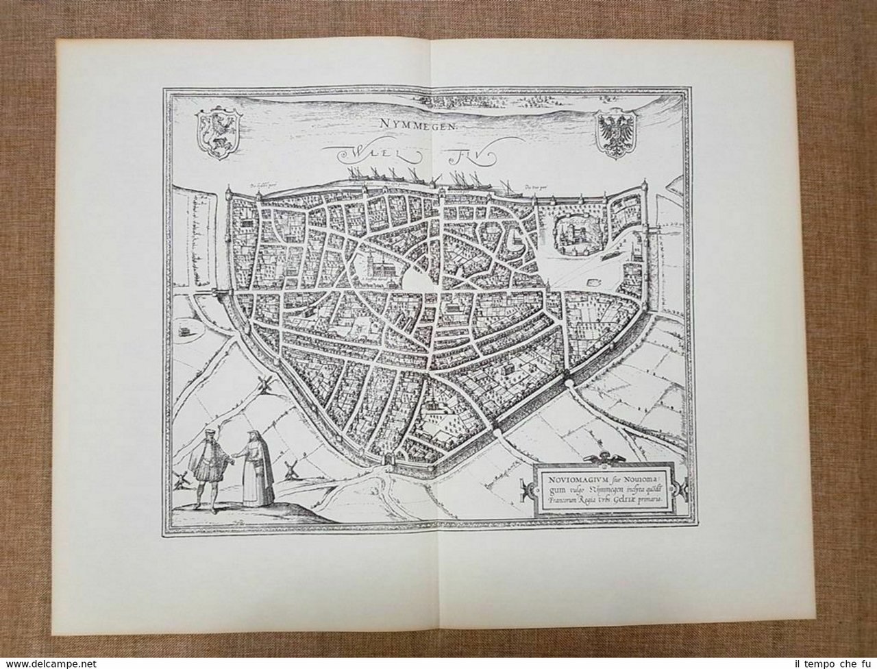 Veduta della città di Nimega o Nijmegen Anno 1581 Braun …