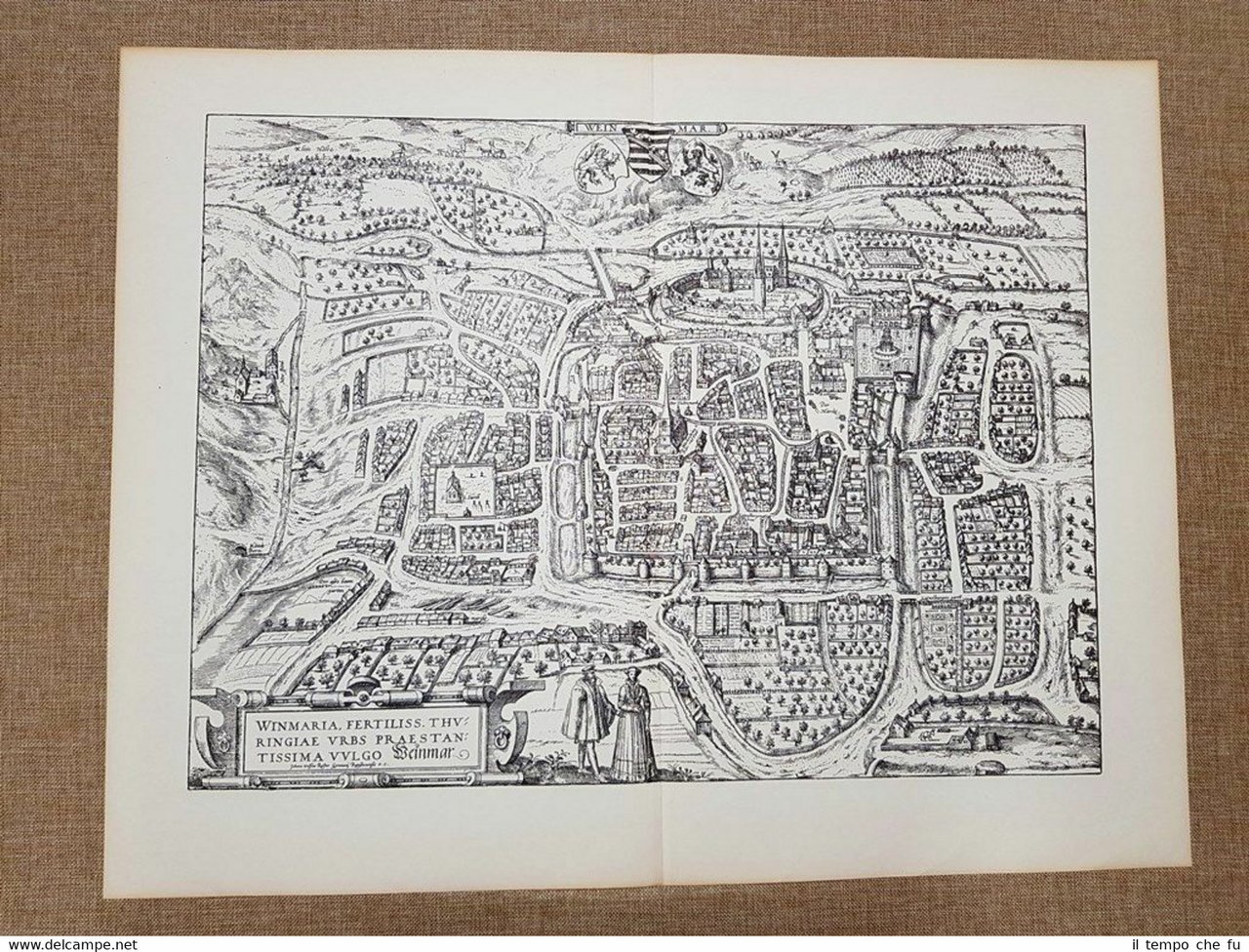 Veduta della città di Weimar Germania Anno 1581 Braun e … | Immagine principale