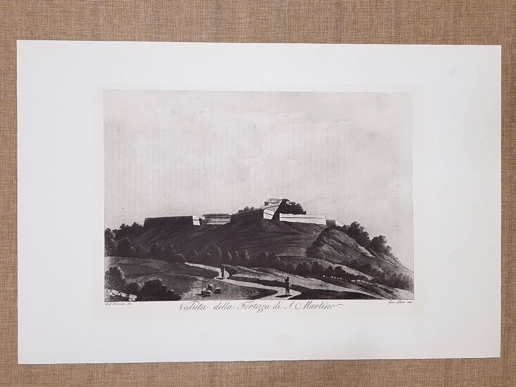 Veduta della Fortezza di San Martino nell'800 Ant. Terreni Litografia …