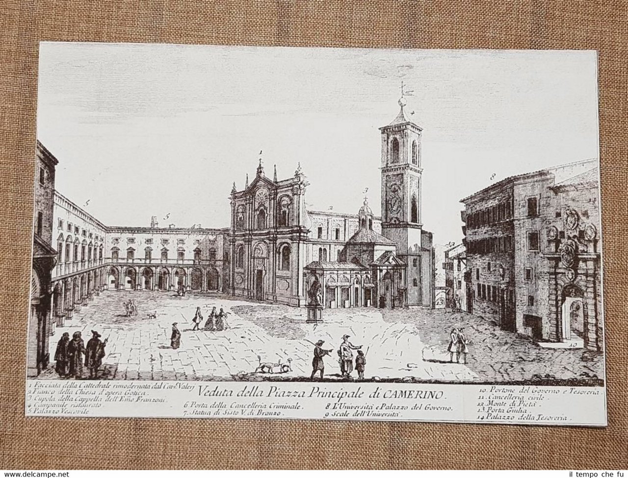 Veduta della Piazza di Camerino nel 1757 Marche Salmon Litografia …
