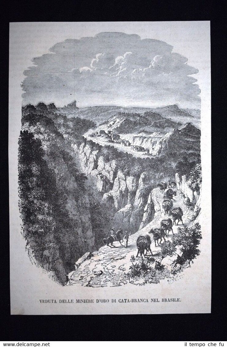 Veduta delle miniere d'oro di Cata-Branca in Brasile Incisione del …
