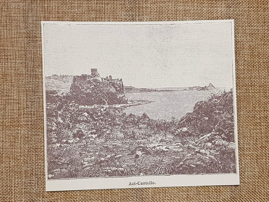Veduta di Acicastello nell'800 Catania Sicilia