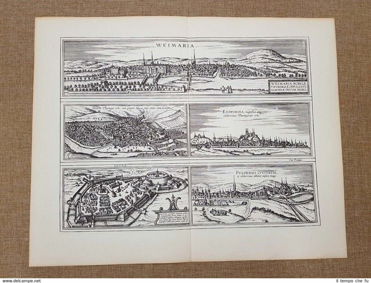 Veduta di città Weimar Jena Erfurt Gotha Fulda 1572 Braun … | Immagine principale