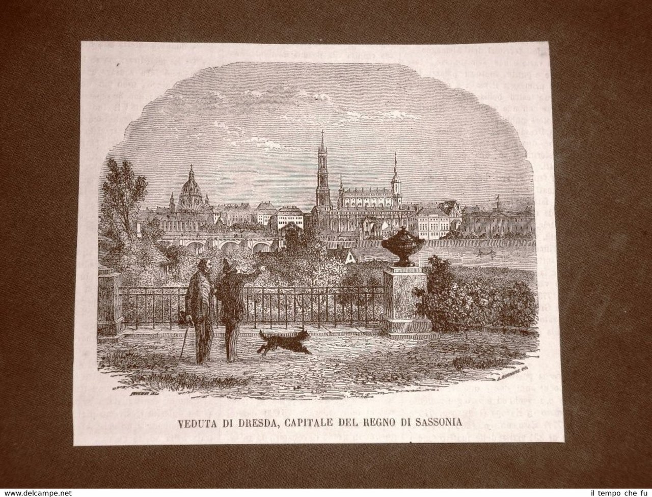 Veduta di Dresda o Dresden del 1866 Capitale della Sassonia …