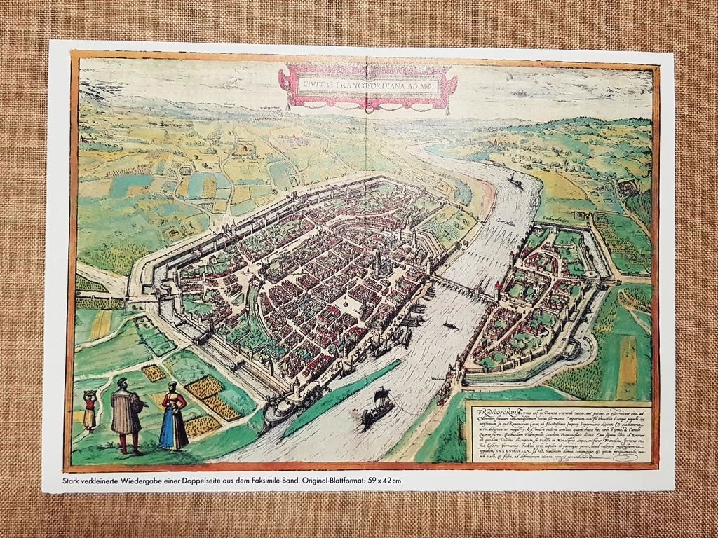 Veduta di Francoforte o Frankfurt am Main Germania Braun Hogenberg …