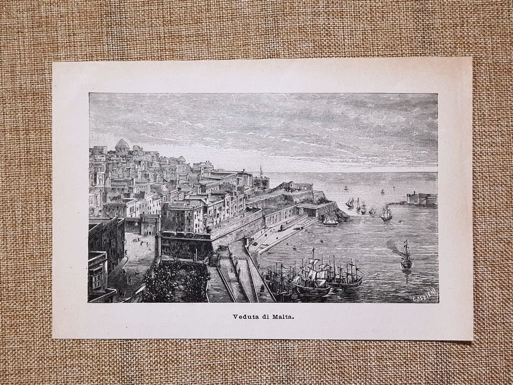 Veduta di Malta Stampa del 1896