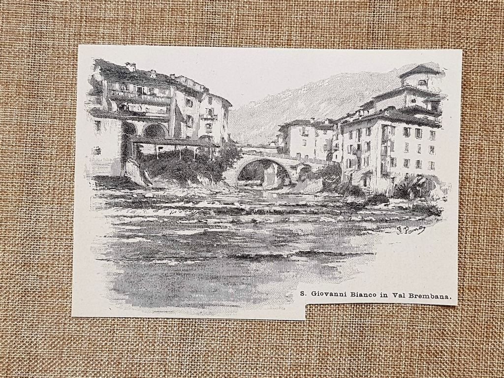 Veduta di San Giovanni Bianco nel 1896 Val Brembana