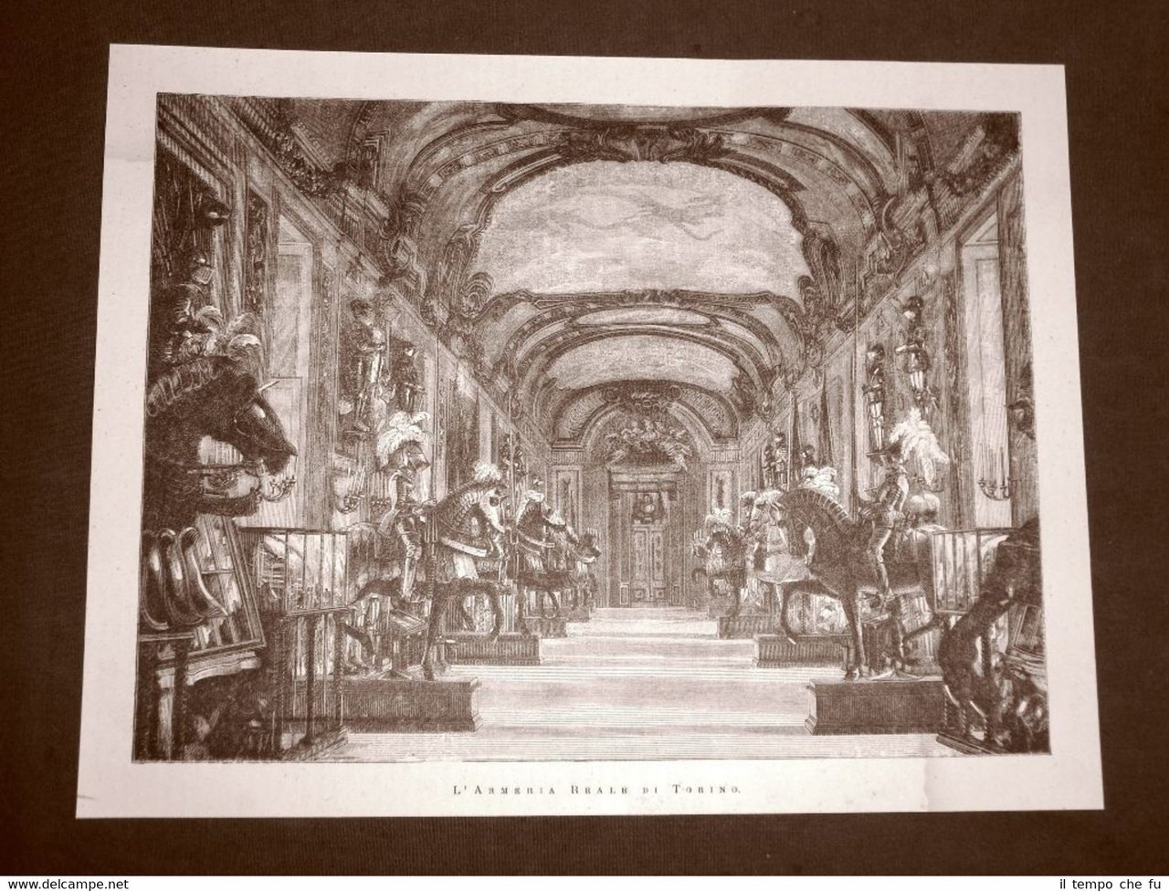 Veduta interna dell'Armeria Reale di Torino del 1876 Piemonte