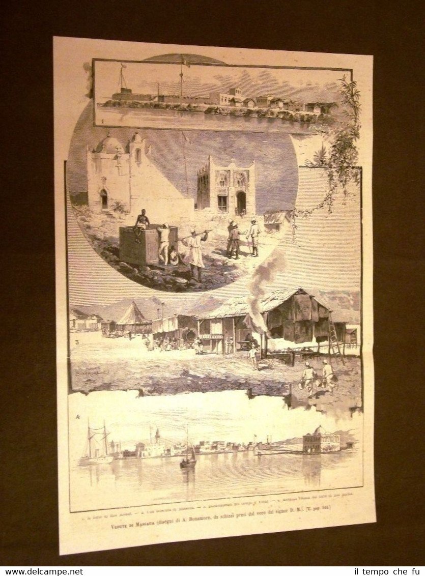 Vedute di Massaua o Massawa o Batsi nel 1886 Ras …