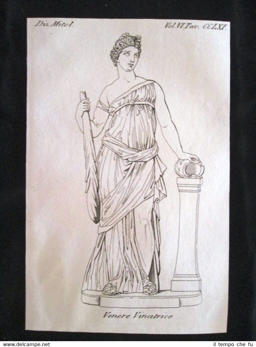 Venere Vincitrice Incisione all'acquaforte del 1820 Mitologia Pozzoli