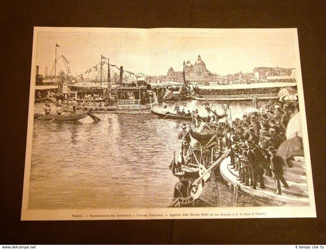 Venezia nel 1887 Inaugurazione del monumento Re Vittorio Emanuele Bissona …
