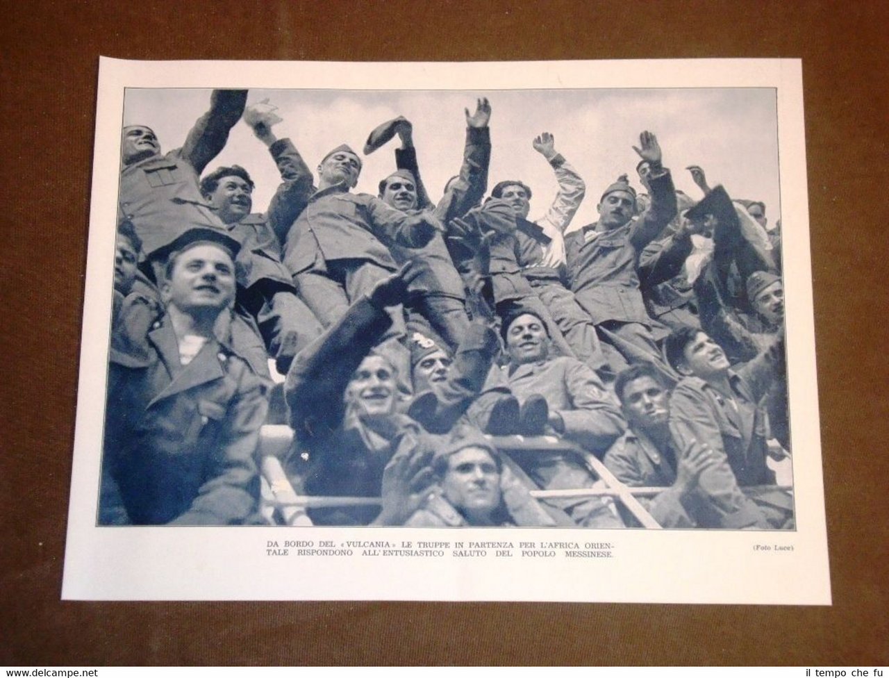 Ventennio fascista Fascismo Italia nel 1936 Messina Nave Vulcania truppe … | Immagine principale